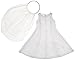 Pretty in White Dress, Tiara and Veil - fits 18