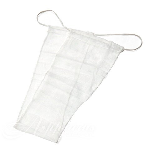 APPEARUS Disposable Thong Bikini Panties - Adjustable Crotch - Individually Packed, White, One Size (100 Count/DP102)