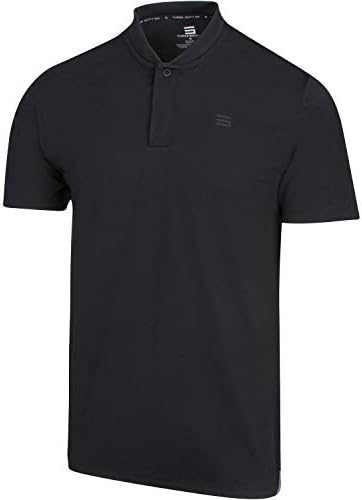 Three Sixty Six Quick Dry Collarless Golf Shirts for Men – Short Sleeve Casual Polo, Stretch Fabric