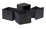 Winsome Capri Foldable Fabric Baskets, Set of 4, Black (Kitchen)