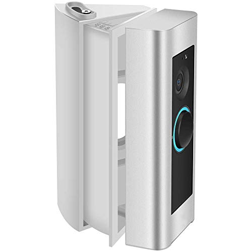 CAVN Angle Mount (30 to 55 Degree) Compatible with Ring Video Doorbell Pro, Angle Mount Replacement Adapter Adjustment Mounting Plate Bracket Wedge Corner Kit with Screwdriver and Screws (White)