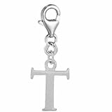 Pro Jewelry Dangling Letters Clip on Pendant Charm for Bracelet or Necklace (T.)