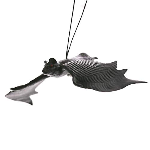 HAKACC Halloween Fledermäuse, 12 Stück Realistische Gespenstische Fledermäuse Hängende Spuk-Gummi für Halloween Party Dekoration Kostüme