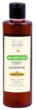 Khadi Mauri Herbal Amla Hibiscus Lemon Shampoo - SLES & PARABEN FREE - 210 ml