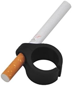 Silicone Cigarette Holder,YWSiwa Creative Hands Free Smoking Finger Ring ,Multi-purpose Ideal Gadget for smokers (Black)