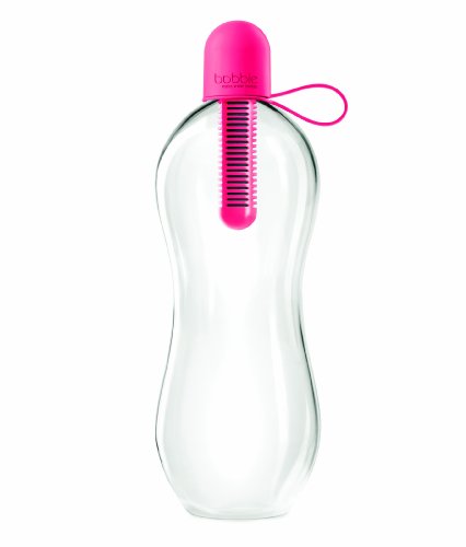 bobble Water Bottle with Carry Cap, 34-Ounce, Neon Pink