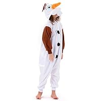 Beauty Shine Unisex Child Olaf Costume Halloween Cosplay Pajamas (115, Olaf)