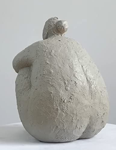 HAUCOZE Frau Skulptur 22cm - Moderne Kunstfigur Aus Polyresin | Handgefertigte Deko-Statue Mit Teleskop