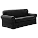 MAYTEX Pixel Ultra Soft Stretch 2 Piece Furniture Cover Loveseat Slipcover, Charcoal