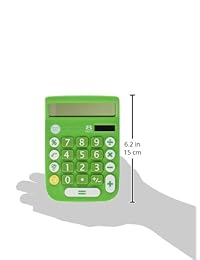 Calculadora de 8 dígitos Avalon, de mesa, pantalla LCD y alimentación dual, Verde