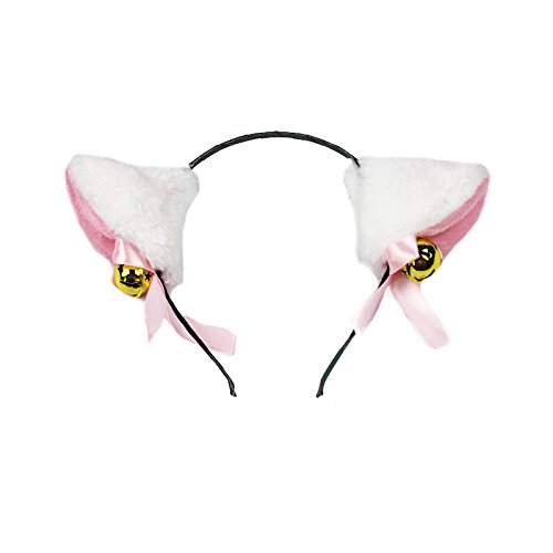 SZTARA Sweet Girls Cat Ears Bell Headband Long Fur Band Halloween Party Fancy Dress Hair Accessories