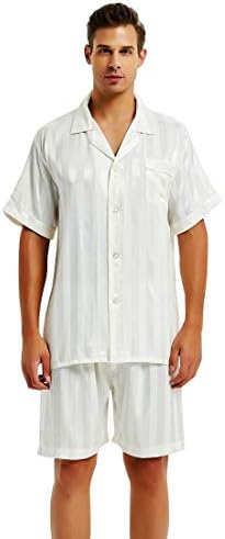 Mens Satin Short Pajamas Set Sleepwear Loungewear S~4XL