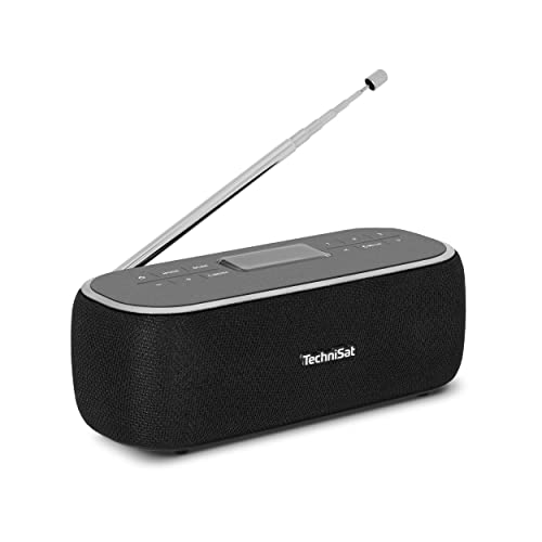 TechniSat VIOLA BT 1 - Altoparlante Bluetooth portatile con radio digitale DAB+ (FM, DAB, orologio, timer sveglia, memoria preferiti, LCD, vivavoce, AUX-in, batteria, cavo di ricarica USB-C, 6W)