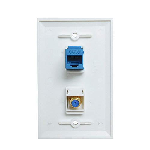 Coax Wall Plate Female to Female and Coax Cat6 RJ45