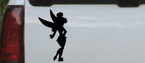 NI314 Sillohette Tinkerbell Cartoons Car Window Wall Laptop Decal Sticker | Premium Quality Black Vinyl Decal | 5-Inches Tall