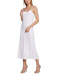 XUJI Womens Plus Size Soft Modal Full Slip, O Neck Slip Basic Cami Dress Ropa de dormir Lencería-3 Opciones de longitud