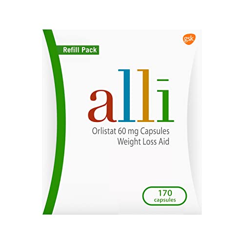 ALLI DIET WEIGHT LOSS SUPPLEMENT PILLS, ORLISTAT 60MG CAPSULES, 170 COUNT