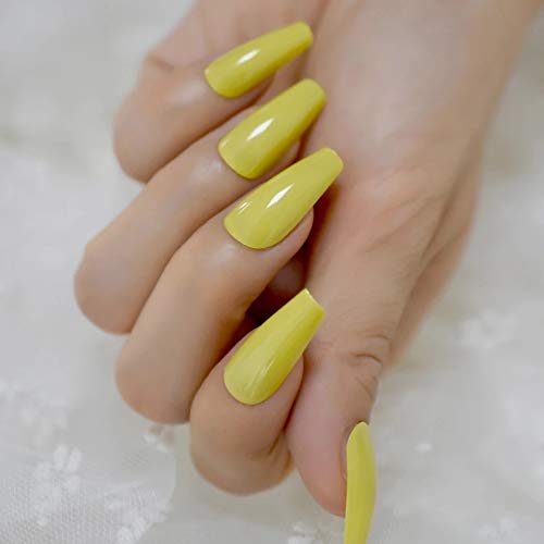 EDA LUXURY BEAUTY YELLOW GLAMOROUS DESIGN Full Cover Press On Gel Glitter Artificial Nail Tips Acrylic Shiny Extreme False Nails Extra Long Ballerina Ballet Coffin Square Super Fashion Fake Nails 4 EDA LUXURY BEAUTY YELLOW GLAMOROUS DESIGN Full Cover Press On Gel Glitter Artificial Nail Tips Acrylic Shiny Extreme False Nails Extra Long Ballerina Ballet Coffin Square Super Fashion Fake Nails