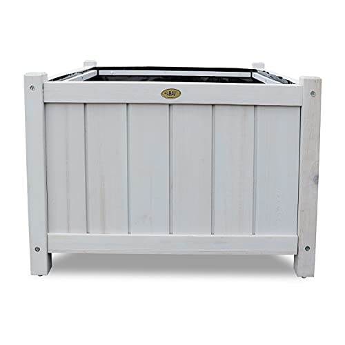 HABAU Pflanzkasten, hellgrau, mit Pflanzfolie, 46 x 46 x 35 cm – Bild 3