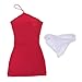 Jili Online 1/6 Female Dress Skirt Halter Neck Red for 1/6 Scale 12'' Phicen Kumik Action Figure