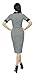 Marycrafts Women's Contrast Short Sleeve Collar Midi Dress Work Office