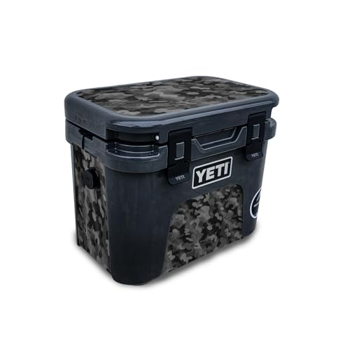 Glossy Glitter Skin Compatible with Yeti Roadie 15 Hard Cooler - Black Camo - P…