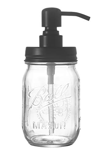 Easy-Tang Clear Glass Soap Dispenser for Kitchen, Bathroom - Refillable Wash Hand Liquid Bottle, 16 Oz Mason Jar with Black Pump Holder, Ideal for Dish Detergent, Essential Oil, Shampoo Lotion - Thumbnail 7