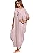 Verdusa Women's Boat Neck Batwing Sleeve Baggy Caftan Harem Oversized Maxi Dress Lavender Pink M