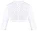 Lilax Little Girls' Knit Long Sleeve One Button Closure Bolero Shrug 5T White