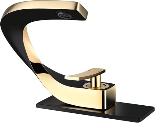 Single Hole Bathroom Sink Faucets,Brass Vainty Faucet Gold Black