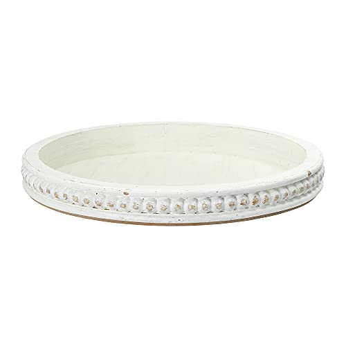 Creative CoOp White Round Decorative Wood Tray Pricepulse