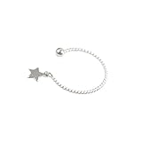 S925 Silver Open End Tail Midi Star Charm Ring