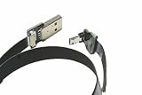 FFC Micro USB FPV Flat Slim Thin Ribbon FPC Cable Micro USB 90 Degree to Standard USB A for sync and Charging Black(40CM)
