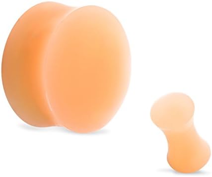 Zaya Body Jewelry Pair of Flesh Skin Colored Plugs Hiding Hide Hider Retainer Silicone Ear Gauges 8g 6g 4g 2g 0g 00g 1/2 5/8 3/4 7/8 1 inch 24mm 28mm 30mm