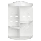 SONGMICS 360 Degree Rotation Makeup Organizer Adjustable Countertop Cosmetic Storage Box Display, Large Capacity, 7 Layers for Brushes Lipsticks Toner, White UJMU15WT