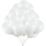 K KUMEED White Balloons Latex Party Balloons, 100 PCS Helium Balloons for Wedding Birthday Party Decorations