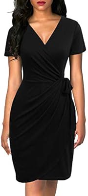 black formal wrap dress