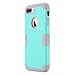 LONTECT for iPhone 7 Plus Case Hybrid Heavy Duty Shockproof Full-Body Protective Case with Dual Layer [Hard PC+ Soft Silicone] Impact Protection for Apple iPhone 7 Plus - Teal/Grey