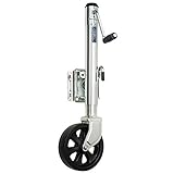 Fulton XP15 0101 Steel Swing-Away Bolt-On Jack with 10" Travel and 8" Poly Wheel - 1500 lb. Weight Capacity