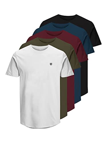 S Jprblabrody Tee SS Crew Neck 5pk MP T-Shirt, Blazer Blu Marine, S Uomo