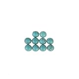 Linsoir Beads Adorable Blue Synthetic Turquoise Stone Cabochons December Power Stone Jewelry Round Flat-Back Design No Hole Dia=6mm Pack of 10