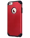 ULAK iPhone 6 Plus Case, iPhone 6S Plus Case, Slim Dual Layer Soft Silicone Hard Back Cover Anti Scratches Bumper Protective Cover for Apple iPhone 6 Plus / 6S Plus 5.5 inch (Red)