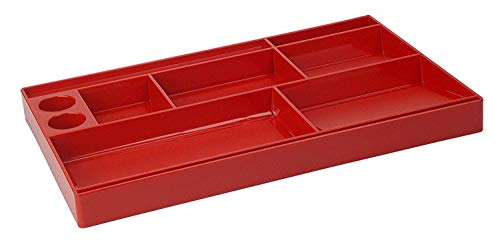 Acrimet-Drawer-Organizer-Bin-Multi-Purpose-Storage-for-Desk-Supplies-and-Accessories-Plastic-Red-Color