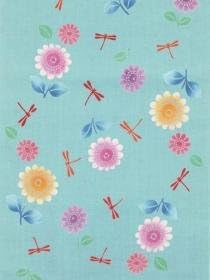 Amazon Co Jp 子供 浴衣 生地 7 6m No 6 水色地 ヒマワリ柄 おもちゃ