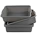 Idotry 4-Pack Small Plastic Commercial Bus Box, 8 L Small Bus Tub, Gray