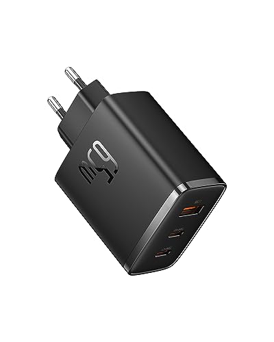 65W Cargador USB C GAN, Cargador Rapido Multipuerto 2 USB C y USB A, Compatible con Samsung Galaxy S23+/S22/S21/S20, iPhone 15 Pro Max/14/13/12/11, iPad Pro/Air, MacBook Air, Steam Deck