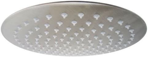 Yodel 12-inch Solid Round Ultra Thin Rainfall Shower Head, Brushed Stainless Steel