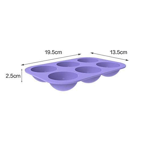 TONGHANG Medium 6-Cavity Semi Sphere Silicone Mold, Baking Mold for Making Hot Chocolate Bomb, Cake, Jelly, Pudding, Dome Mousse, BPA Free Silicone Molds for Baking 2 Pcs/ 3 Pcs/ 4 Pcs (D)