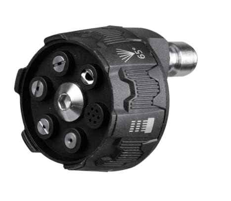 Kebtek Pressure Washer Nozzles, 6 in 1 Quick Change Multiple Angles Adjustable Nozzle Tips, 1/4" Plug Connect Tips, Pressure Washer Accessories (6-in-1 Nozzle)