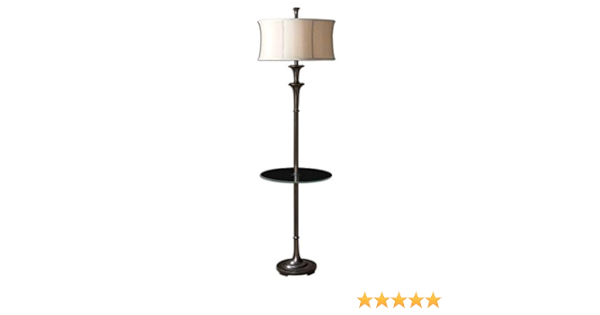 glass end table with lamp